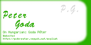 peter goda business card